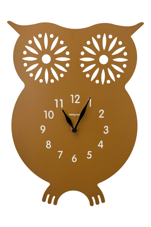 horloge hibou MERIDIANA - DOMENICONI - marron