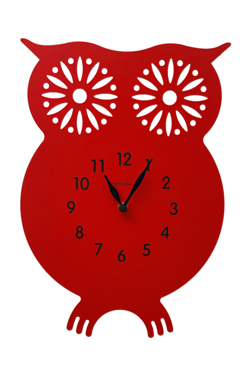 horloge hibou MERIDIANA - DOMENICONI - rouge