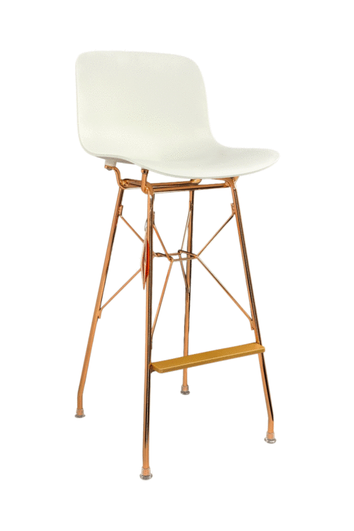 tabouret MAGIS plastique blanc metal bronze